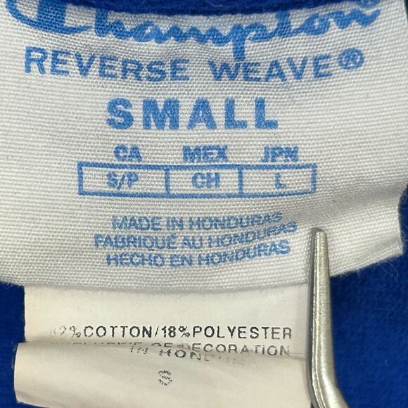 Champion Same In Any Language Hoodie Mens S Small Blue Hooded Sweatshirt Logo - Picture 9 of 10